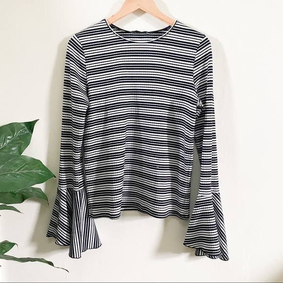 Zara Tops - Zara Trafaluc striped top with big bell sleeves
